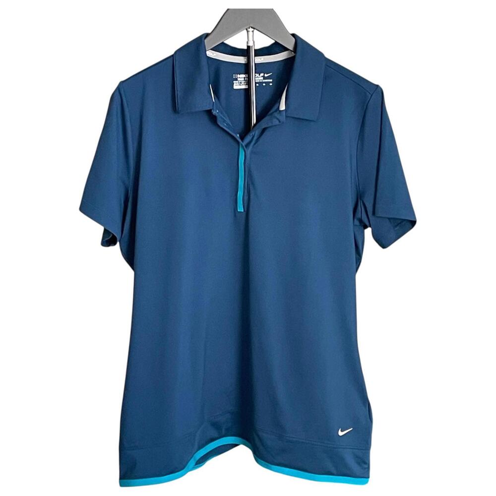 Nike Golf Dri-FIT Women’s XL Blue Micro Pique Polo Shirt Performance CLEAN!